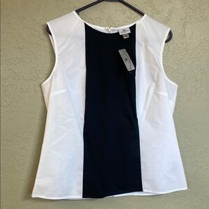 Worthington Black and White Sleeveless Blouse